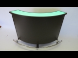 Overland Quarter-Round Bar by R.A.P. - Cudahy, California - >Illuminated Bar for the Hospitality Industry - Custom Metal & Color Changing LumaPex (green)